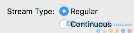Chọn kiểu stream Chọn kiểu stream
