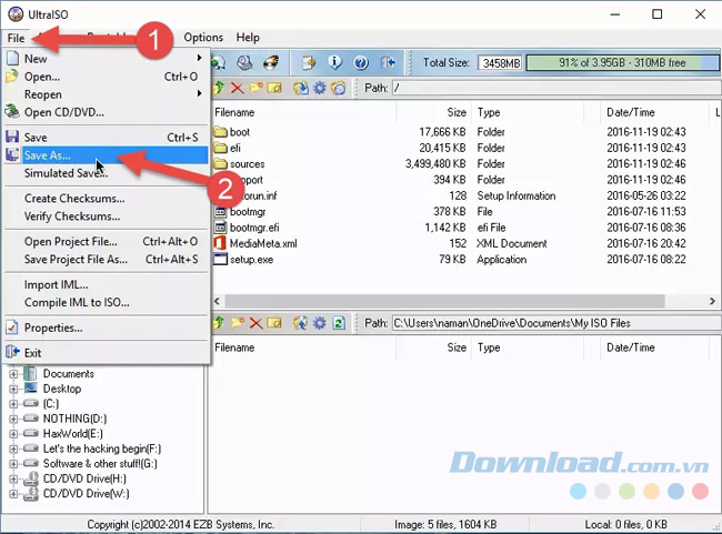 Chọn Save As để lưu lại