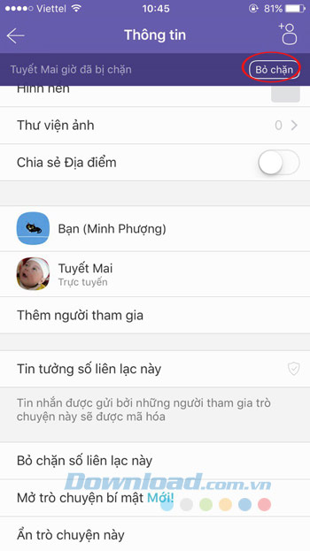 Bỏ chặn