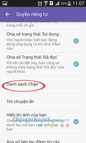 Danh sách chặn