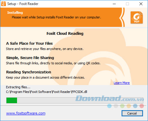 Quá trình cài đặt Foxit Reader