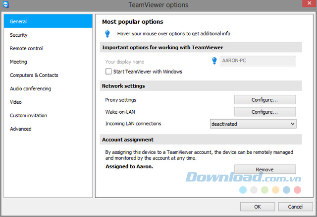 Tìm hiểu các mục từ General đến Advanced Tìm hiểu các mục từ General đến Advanced