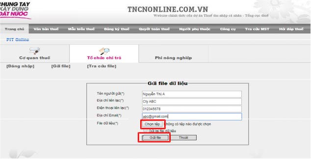 Gửi file đăng ký thuế