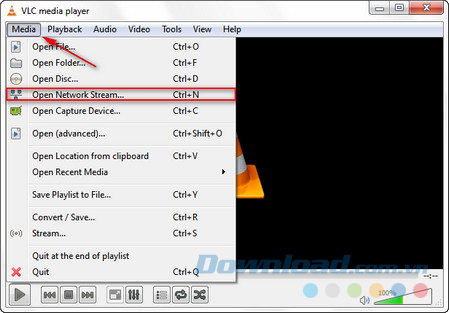 Mở VLC Media Player