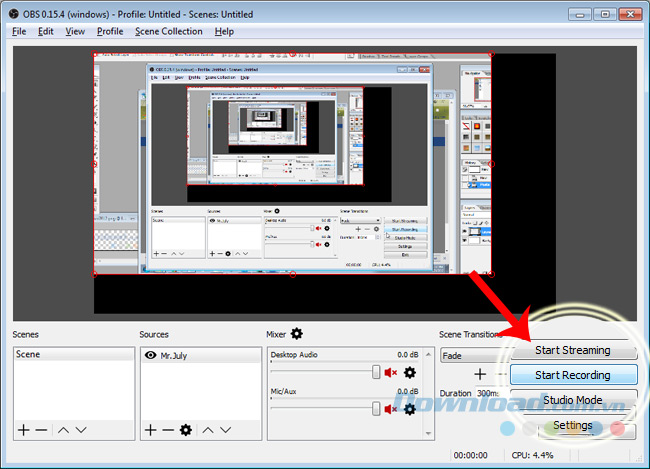 Bắt đầu streaming