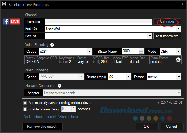 Chọn Authorize Chọn Authorize