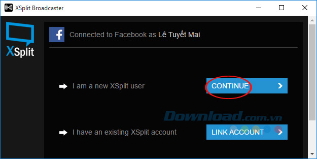 Tiếp tục sử dụng XSplit Tiếp tục sử dụng XSplit