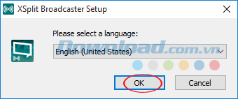 Chọn ngôn ngữ cài đặt XSplit Chọn ngôn ngữ cài đặt XSplit