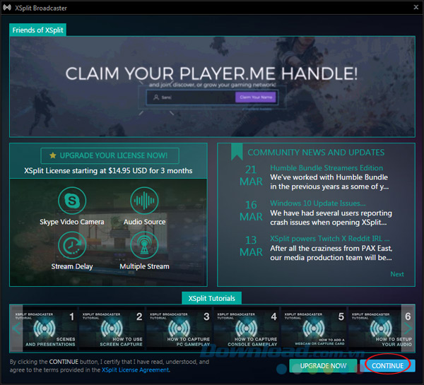 Nhấn Continue Nhấn Continue