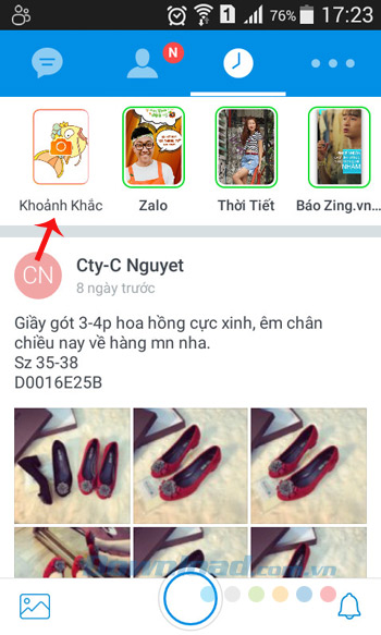 Tạo khoảnh khắc Zalo