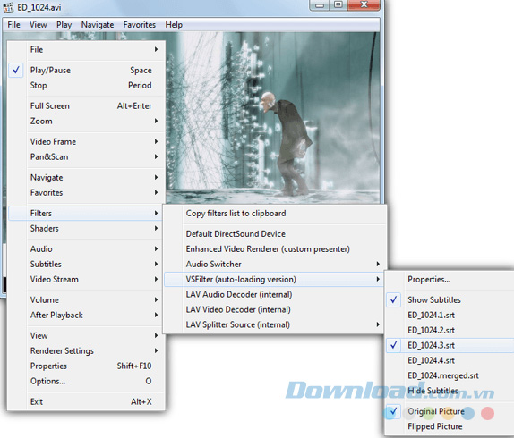 Thay đổi vị trí hiển thị phụ đề