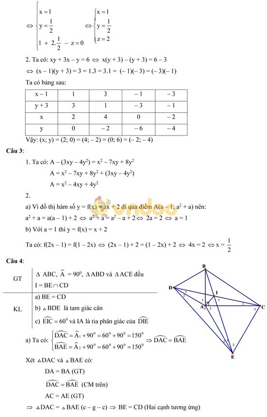 Đề thi học sinh giỏi lớp 7