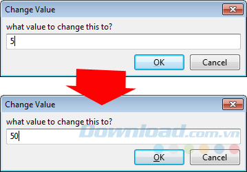 Thay đổi thông số Thay đổi thông số