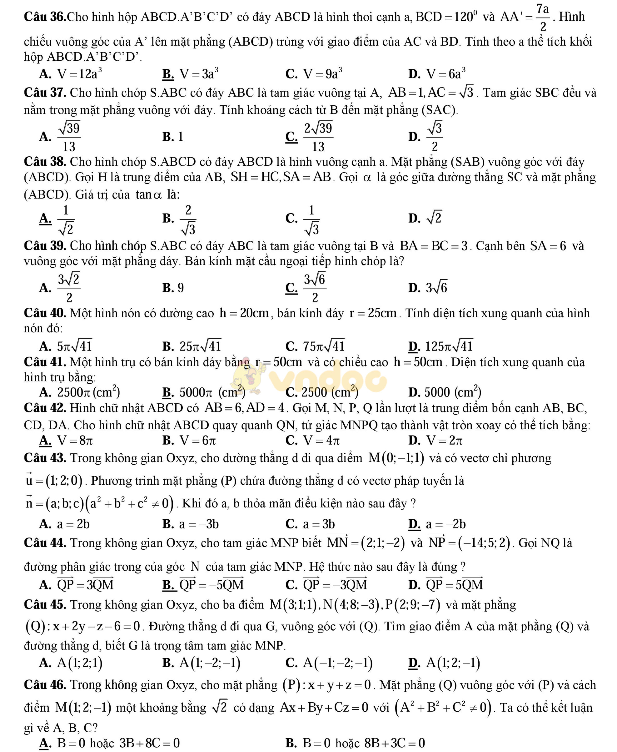 Đề thi thử THPT Quốc gia năm 2017 môn Toán