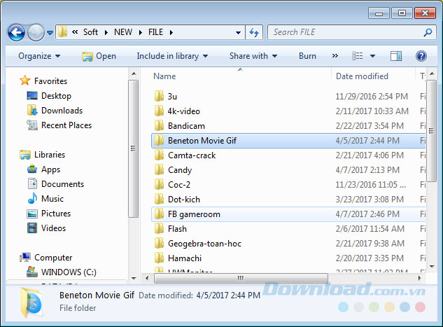 Thư mục cài đặt Thư mục cài đặt