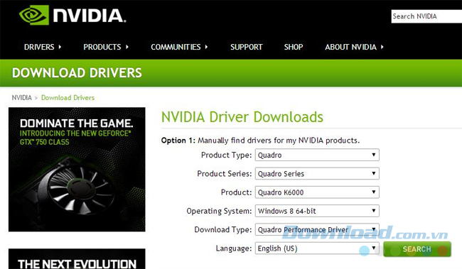 Nâng cấp driver màn hình