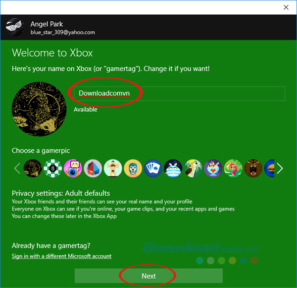 Đặt tên tài khoản Đặt tên tài khoản