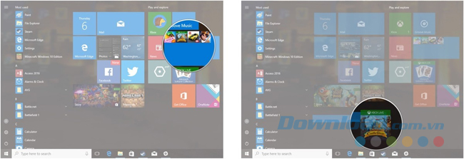 Chọn và kéo một ứng dụng ra ngoài Live folder Chọn và kéo một ứng dụng ra ngoài Live folder