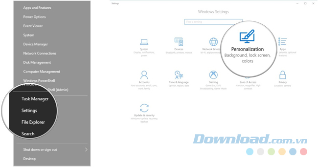 Click chuột vào Personalization Click chuột vào Personalization