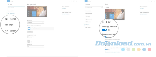 Tắt các tùy chọn Tắt các tùy chọn