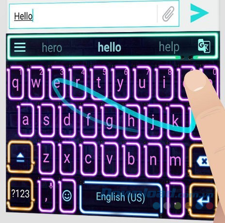 Cử chỉ vuốt chữ trên Redraw Keyboard
