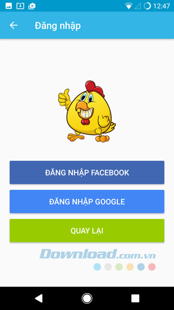 Chọn hình thức đăng nhập