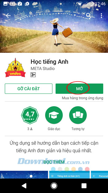 Mở ứng dụng Học tiếng Anh