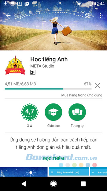 Quá trình cài đặt Học tiếng Anh