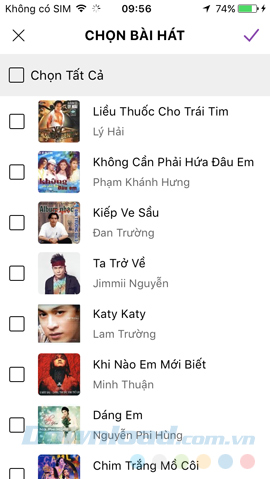 Danh sách bài hát