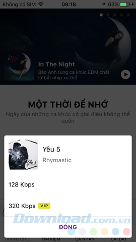 Chọn dung lượng