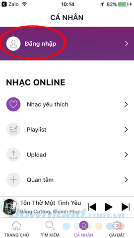 Đăng nhập tài khoản