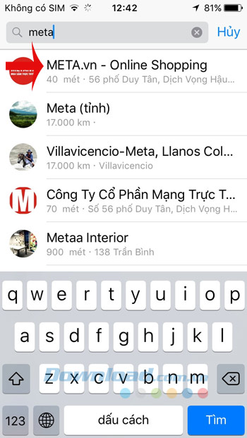 Chọn địa điểm