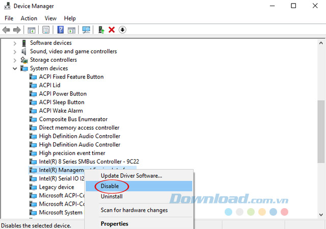 Vô hiệu hóa Intel(R) Managerment Engine Interface Vô hiệu hóa Intel(R) Managerment Engine Interface