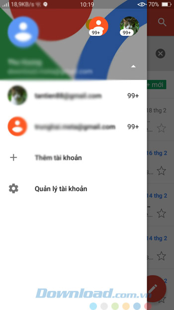 Giao diện chính Gmail