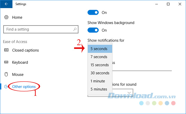 Thời gian thông báo