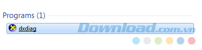 Nhập dxdiag và chạy chương trình