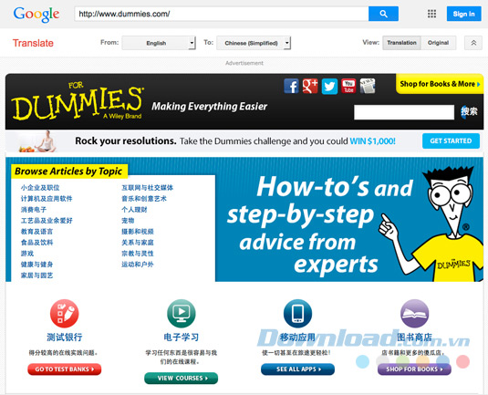Có thể di chuyển qua lại giữa website gốc và website đã dịch Có thể di chuyển qua lại giữa website gốc và website đã dịch