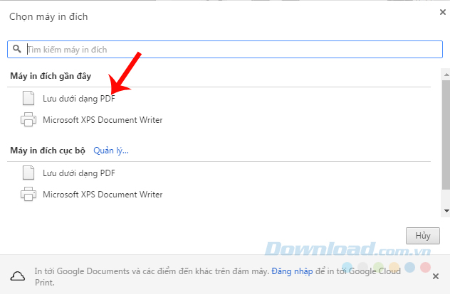 Chọn công cụ Chọn công cụ