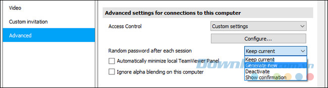Chọn Generate new để tạo mật khẩu ngẫu nhiên mới Chọn Generate new để tạo mật khẩu ngẫu nhiên mới