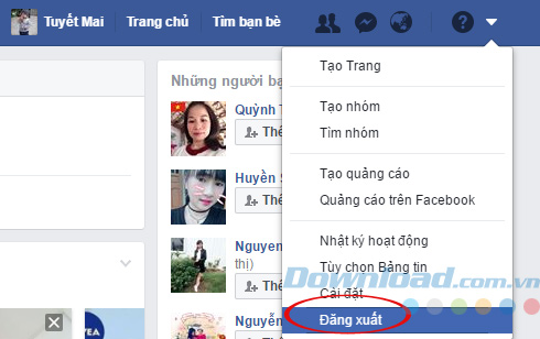 Đăng xuất Facebook
