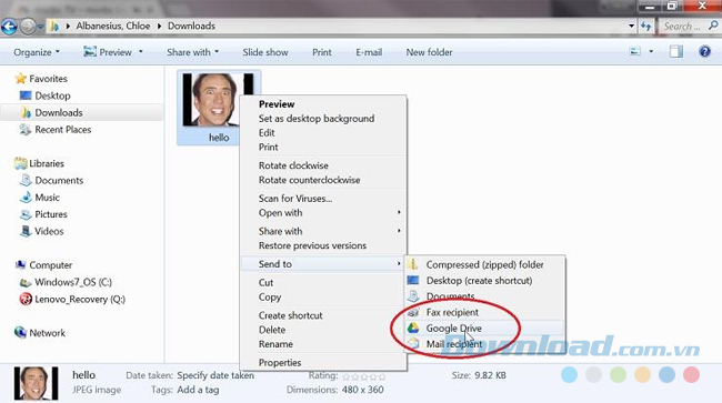 Đưa Drive vào menu SendTo của Windows Đưa Drive vào menu SendTo của Windows