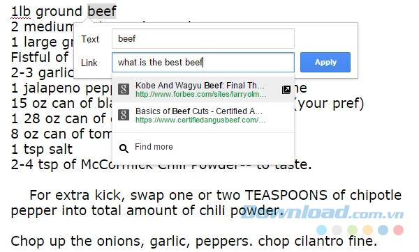 Chèn link để tìm kiếm nhanh Chèn link để tìm kiếm nhanh