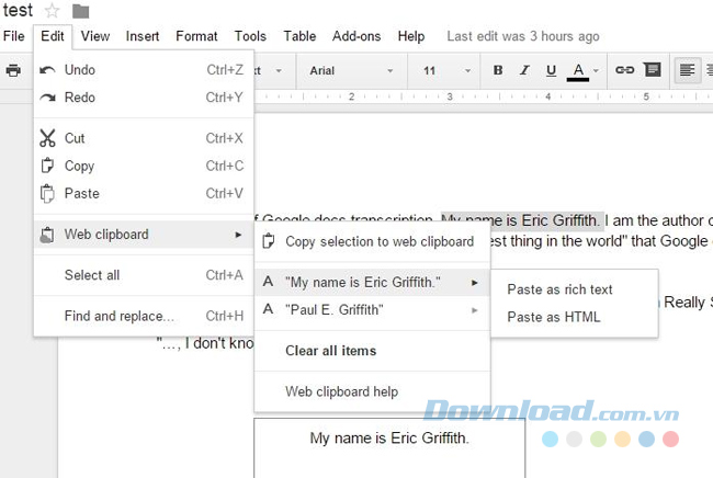 Sử dụng Web Clipboard Sử dụng Web Clipboard