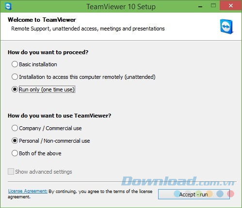 Thiết lập các tùy chọn Thiết lập các tùy chọn