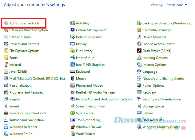 Truy cập vào Services Truy cập vào Services