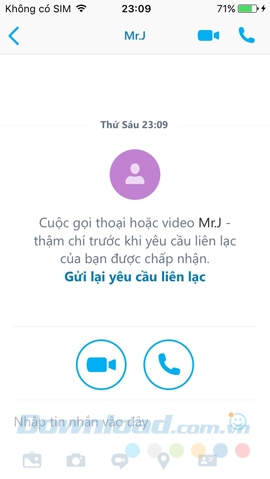 Chờ chấp nhận