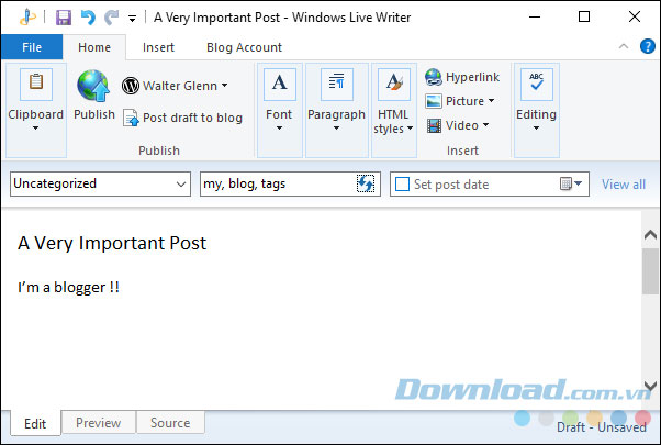 Download Windows Live Writer cho PC
