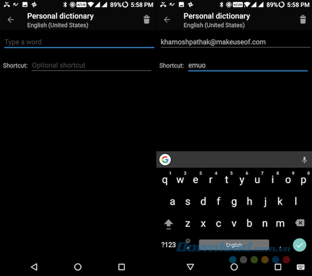 Tạo phím tắt văn bản Tạo phím tắt văn bản