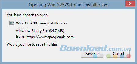 Mở file mini-installer.exe Mở file mini-installer.exe