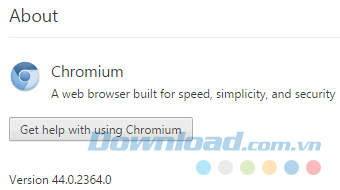 Xem phiên bản cập nhật trong mục About Chromium Xem phiên bản cập nhật trong mục About Chromium